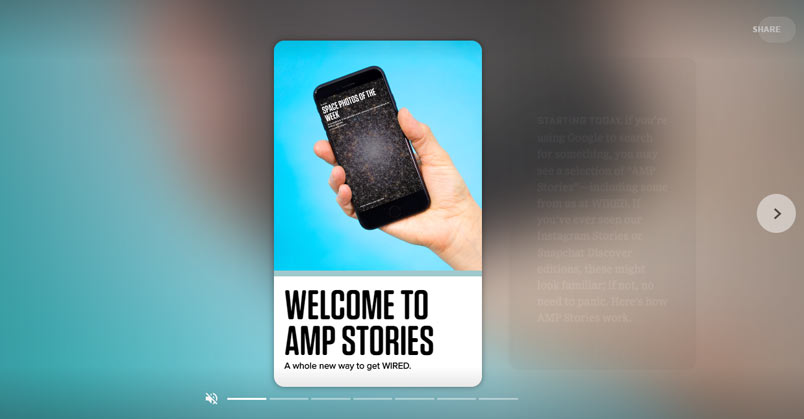 Google представил совершенно новый формат контента AMP: истории